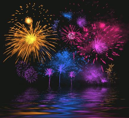 Gro�es Feuerwerk zur Silberhochzeit